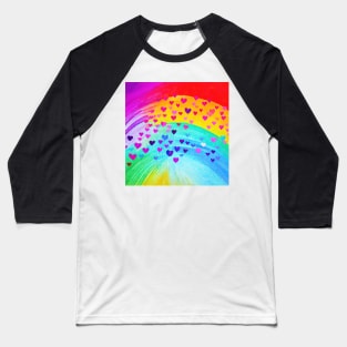 Rainbow Hearts Baseball T-Shirt